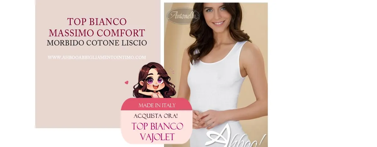 top bianco cotone liscio