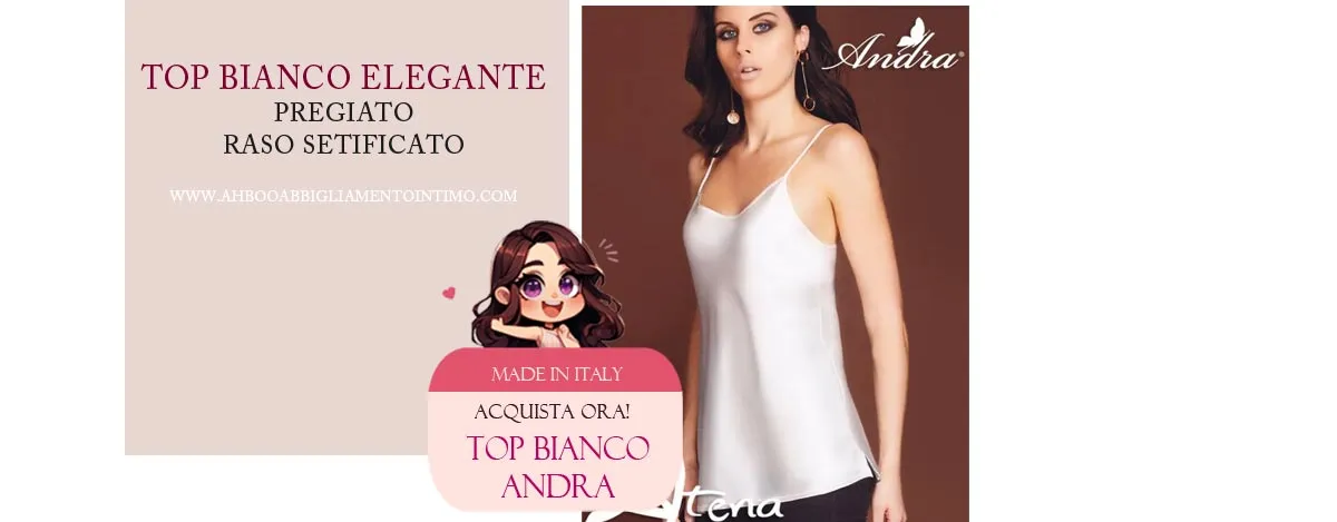 top bianco elegante in raso